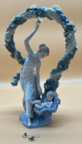 Large Lladro figurine 'Renacer Rebirth' Comes with original box. [Some flowers loose- see images]