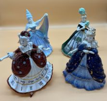 Four Coalport 'The Millennium Ball' porcelain Figurines with boxes; 'Moon' Ltd edition 153/2500, '