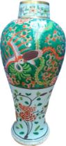 A Large 19th century Chinese decorated baluster vase. [Hairline crack to rim] [32.5cm high]