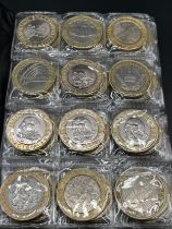 Album of 120 various and collectable two pound coins; WW1 Commemorative, William Shakespeare,