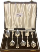 Boxed set of six Birmingham silver spoons. Produced by Henry Clifford Davis. [145.36grams]
