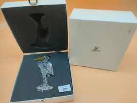 Swarovski crystal Heron sculpture with original box. [15CM HIGH]