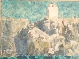 John B Fleming R.S.W., H.R.G.I, D.A. Original Watercolour titled 'The Fog Horn on May Island'