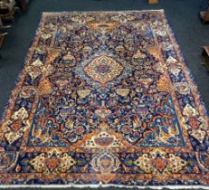 A Keshan Iranian Signed Carpet wool - hand knotted 390 x 290 cm. Circa 1980 [Vintage] with