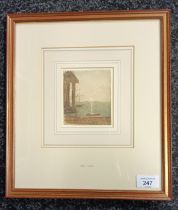 Small watercolour depicting harbour scene [John Varley] [1778-1842] picture and details to the