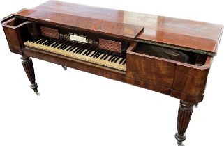 19th century John Broadwood & Sons London square piano- Mahogany frame- ornate turned legs and brass