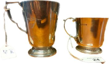 London & Birmingham silver Christening mugs. [332grams]