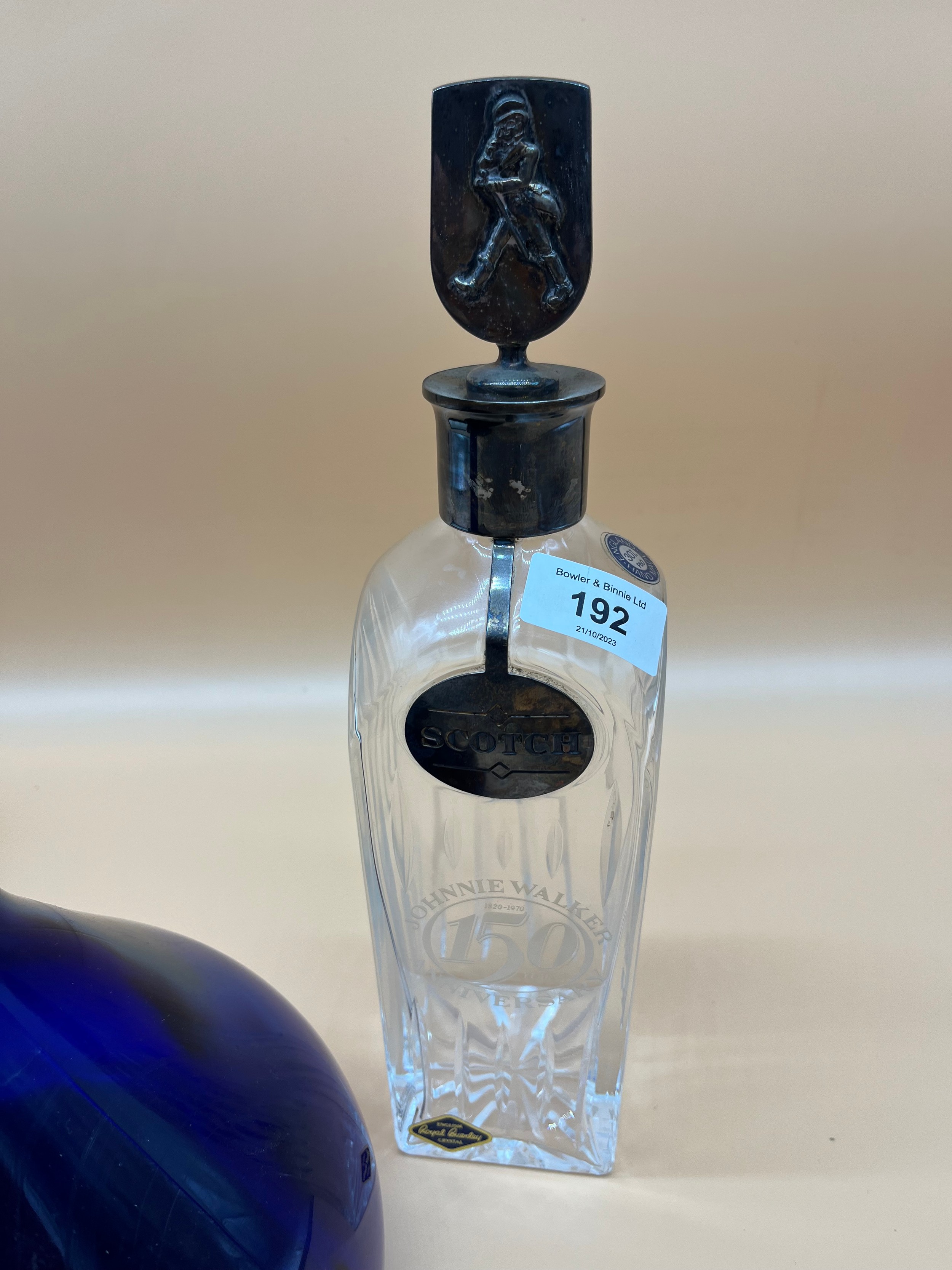 A Selection of art glass and collectables; Large Holmegaard Viking cobalt blue glass decanter, - Image 3 of 6