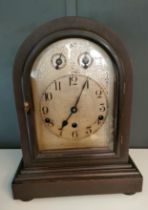 Antique German West Minster Chime Bracket mantel clock. Comes with key and pendulum. [34.5cm