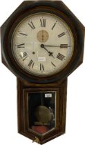 19th century Ansonia Clock Co New York wall clock. Comes with key and pendulum. [81cm in length]