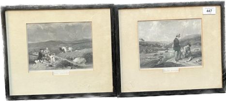 A lot of two 18th century engravings titled ' The luncheon' & 'trout fishing' by H.C Shenton & A.W .