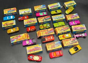 A Collection of Vintage Matchbox Superfast car models with boxes. Numbers; 5,13,14,20,27,29,33,34,