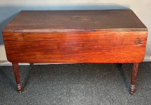 Regency Mahogany and ebonised drop leaf table, in the manner of Gillows- early 19th century- the