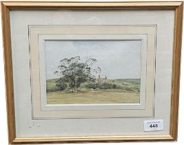 B. Galbraith watercolour titled 'Kirkhope tower Ettrick' [28x34cm]