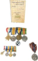 A Lot of four WWI Medals belonging to Sister E.R. Murphy, Matching miniature set, Birmingham