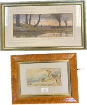 Watercolour depicting lake scene with trees, signed and dated to the right hand corner [Frame:27.