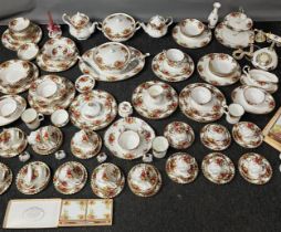 124 piece Royal Albert Old Country Roses dinner, tea and coffee service. Together with a telephone.