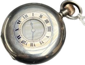 Antique 925 silver half hunter pocket watch. In a working condition.