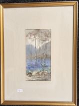 M.Barnard A pair of framed watercolour's depicting sheep grazing and woodland landscape, both