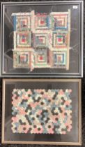 Joan Jamieson Two framed patchworks, 'Heritage Stone' and 'Museum Piece ll' based on stonework of