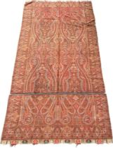 Vintage large Paisley shawl style design rug, together with smaller rug.[303x160cm]