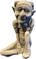 Garden Concrete Sculpture; Goblin figure seated. [45cm high]