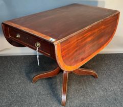 George III Mahogany and crossbanded pembroke table. [72x113x99cm]