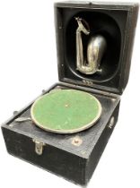 Vintage small Decca 'Junior' portable gramophone.