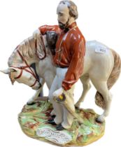Staffordshire Equestrian figure of Giuseppe Garibaldi- Possibly by Thomas Parr. [36cm high]