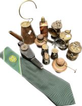 A Collection of antique Minors lanterns and odds; carbide minors lanterns, copper lanterns and