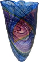 Bob Crooks A Large impressive art glass contour vase. Signed to the base. [55cm high] [Side Note-