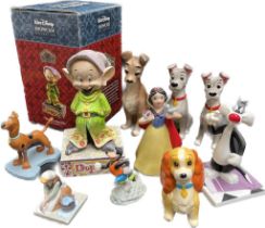 A Selection of Disney collectables; Disney Showcase 'Simply Adorable' figure with box, Lady & the