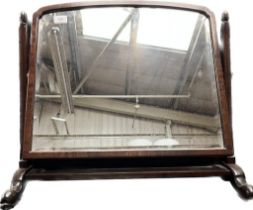 Antique Gillows style dressing table mirror. Mahogany frame. [56x61x31cm]