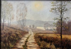 Clive Harbottle Oil on canvas depicting 'Widermere, Bridgeway', unsigned. [Frame 66cm x 46m]