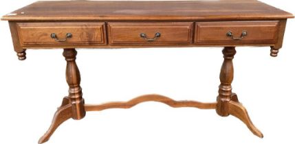 A large 3 drawer reproduction console table [78x140x46.5]