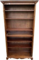 A large reproduction open front bookcase with column design [190x100x36]