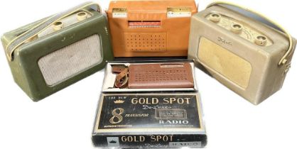 Four vintage radio's; Two Roberts Radio's, Ace Challenge de Luxe radio and Boxed Gold Spot De-