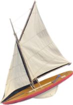 Vintage model sailing yacht. [80x65x13cm]