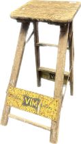 A set of vintage step ladders 'VIM, For Scrubbing, For Polishing'