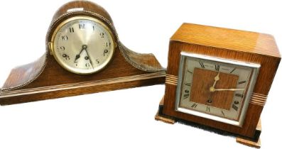 Two vintage mantel clocks; Garrard West Minster Chime mantel clock- James Carr of Aberdeen. Napoleon