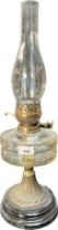 Antique Brass and glass paraffin lamp. [55cm high]