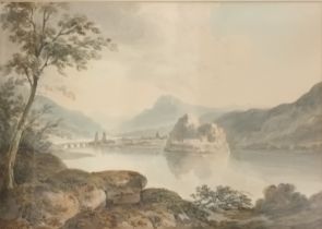 Watercolour depicting Loch landscape, unsigned. [Frame 46x57cm]