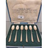 Boxed set of six Silver British hall marked tea spoons. [79.01grams]