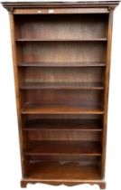 A large reproduction open front bookcase with column design [190x100x36]