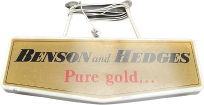 Vintage Cigarette light up advertising sign 'Benson and Hedges Pure Gold' [27x78cm without poles]