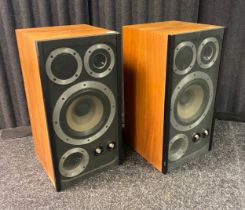 A Pair of mid century Wharfedale E. Fifty speakers. [67cm high]