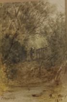 Sam Bough RSA RSW (1822-1878) Watercolour titled ' A Walk in The Hermitage', signed and dated