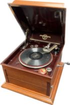 Antique Columbia gramophone fitted within a mahogany case. A.Muir & Son Queen Anne St,