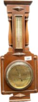 Mahogany cased wall barometer and thermometer. [52cm in length]