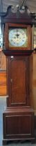 19th century Antique mahogany cased grandfather clock, the face with roman numerals and numbers